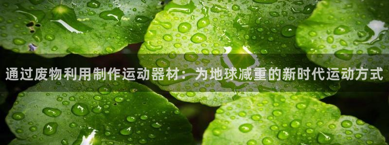 九游体育官方正版app开户：通过废物利用制作运动器材：为地球