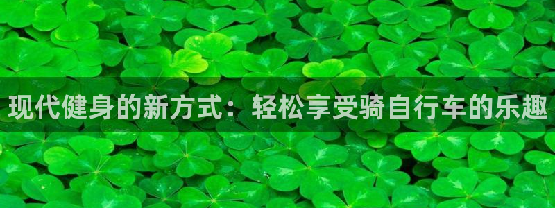 九游体育官方正版app代理：现代健身的新方式：轻松享受骑自行